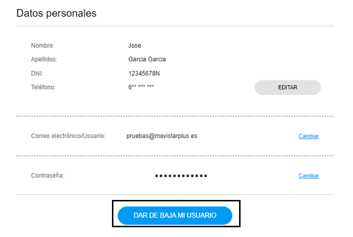 ¿Cómo dar de baja mi usuario? | Ayuda Movistar Plus